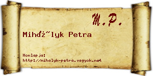 Mihályk Petra névjegykártya